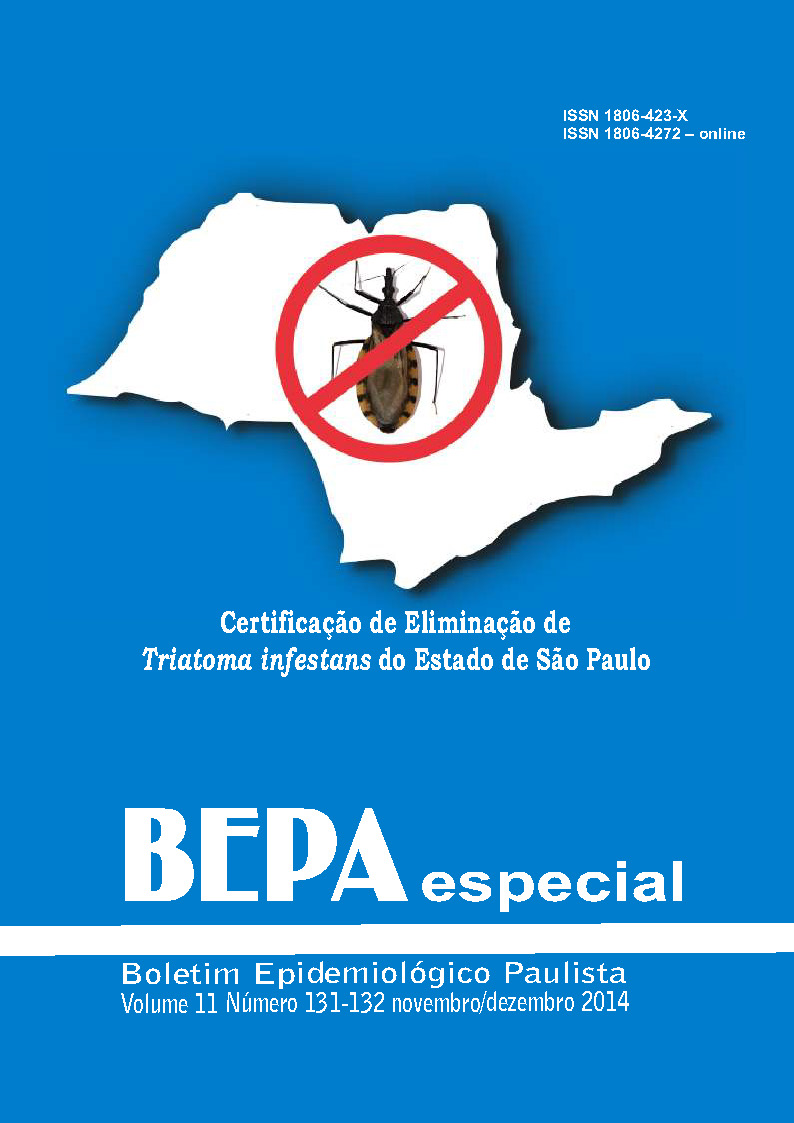 					Visualizar v. 11 n. 131/132 (2014): Certificação de Eliminação de Triatoma infestans do Estado de São Paulo
				