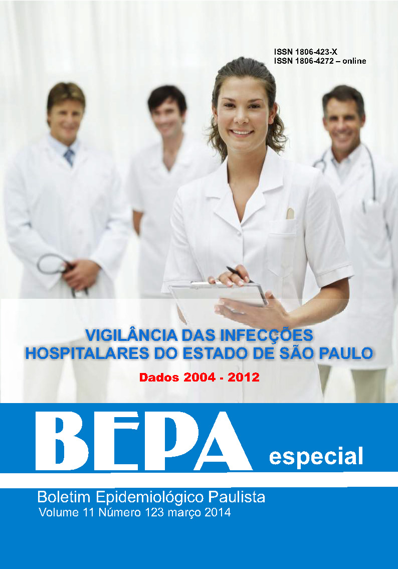 					Visualizar v. 11 n. 123 (2014): Vigilância das Infecções Hospitalares do Estado de São Paulo. Dados 2004 - 2012 
				