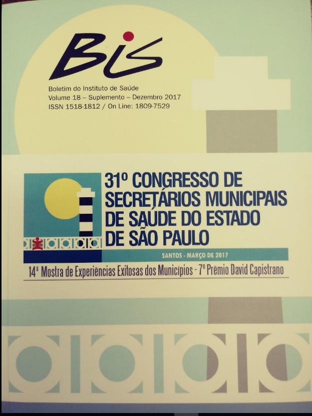					Visualizar v. 18 n. supl (2017): 31. Congresso de Secretários Municipais de Saúde do Estado de São Paulo
				